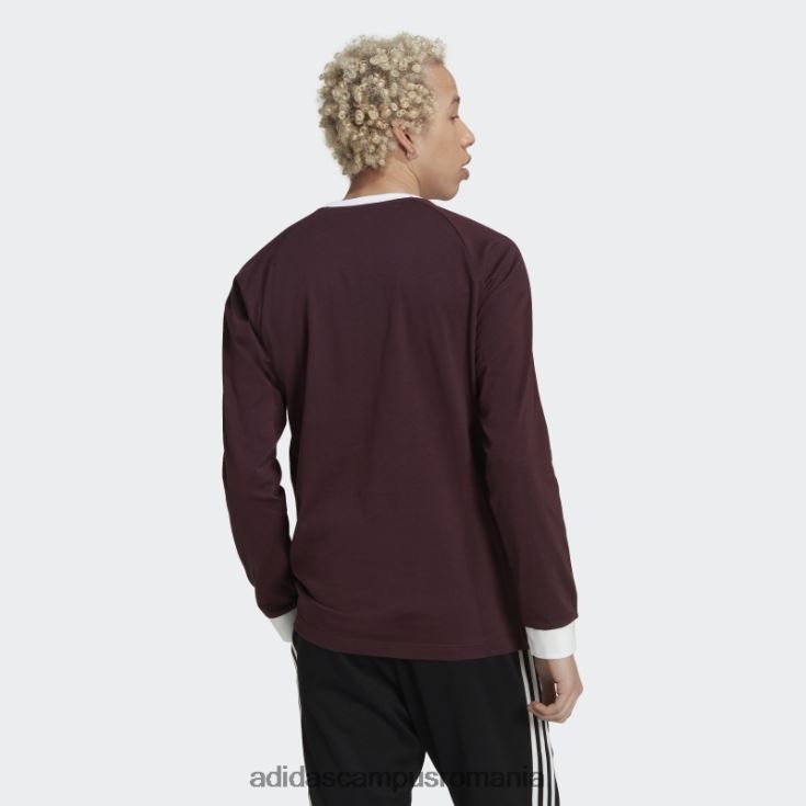 adidas campus romania Tricou cu mânecă lungă adicolor classics cu 3 dungi maro adidas bărbați maro J266N26792