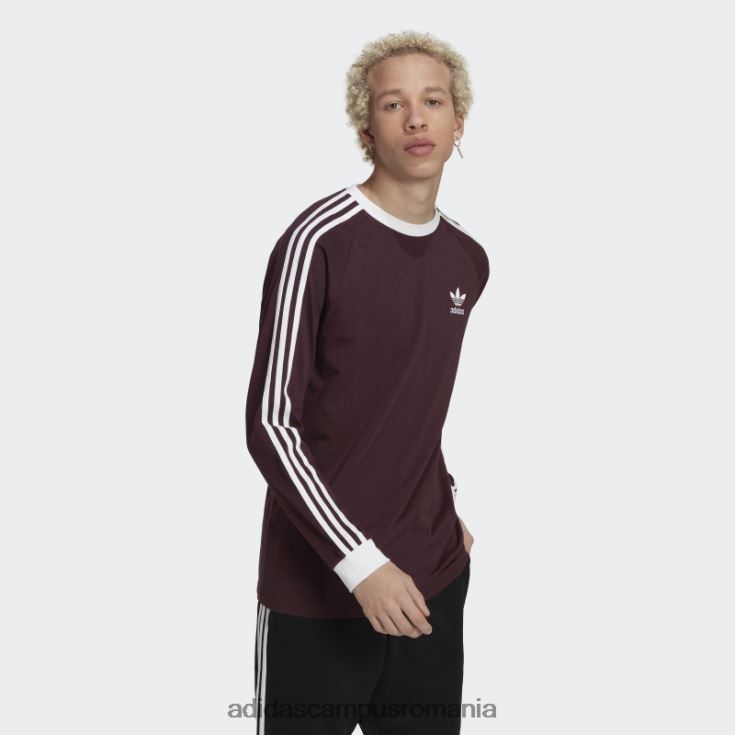 adidas campus romania Tricou cu mânecă lungă adicolor classics cu 3 dungi maro adidas bărbați maro J266N26792
