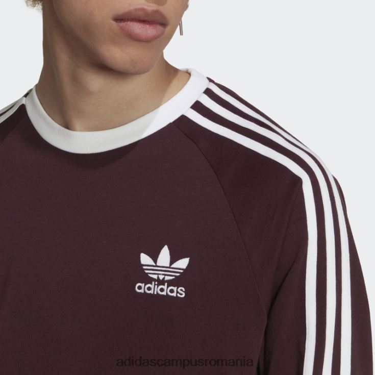 adidas campus romania Tricou cu mânecă lungă adicolor classics cu 3 dungi maro adidas bărbați maro J266N26792