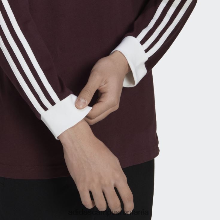 adidas campus romania Tricou cu mânecă lungă adicolor classics cu 3 dungi maro adidas bărbați maro J266N26792