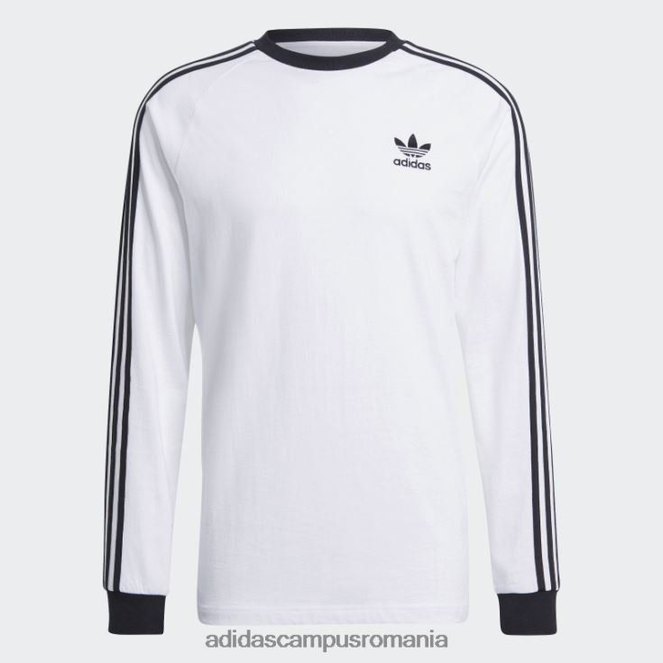 adidas campus romania Tricou cu mânecă lungă cu 3 dungi adicolor alb clasics bărbați alb J266N26641