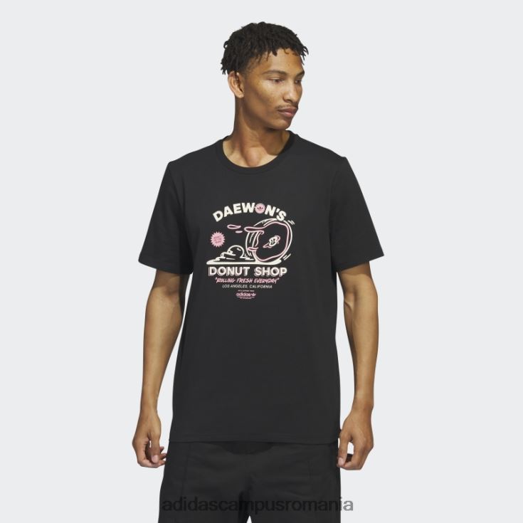 adidas campus romania Tricou negru adidas cu mânecă scurtă de la Daewon bărbați negru/roz fascicul/alb J266N25412