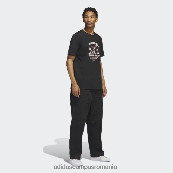 adidas campus romania Tricou negru adidas cu mânecă scurtă de la Daewon bărbați negru/roz fascicul/alb J266N25412
