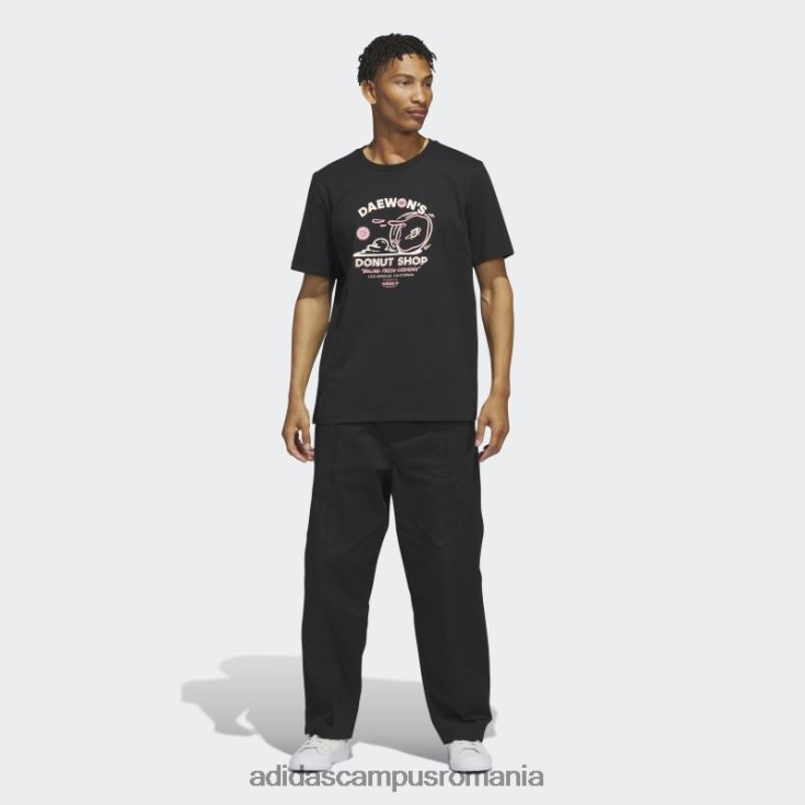 adidas campus romania Tricou negru adidas cu mânecă scurtă de la Daewon bărbați negru/roz fascicul/alb J266N25412