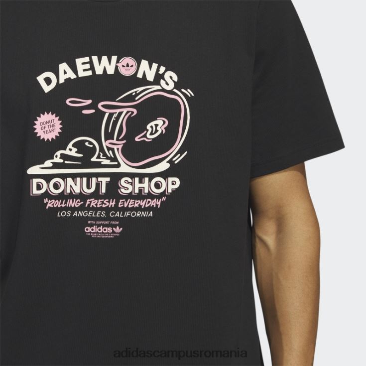 adidas campus romania Tricou negru adidas cu mânecă scurtă de la Daewon bărbați negru/roz fascicul/alb J266N25412
