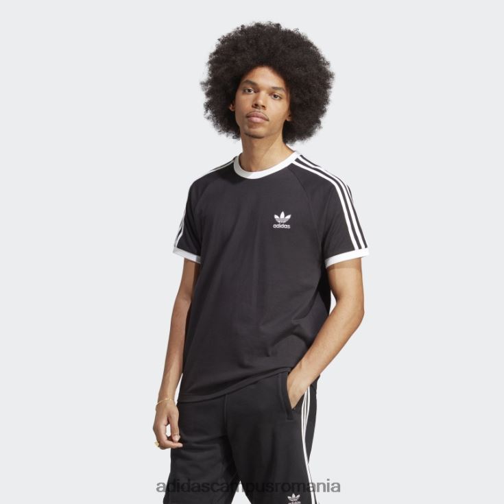 adidas campus romania Tricou negru cu 3 dungi adicolor classics bărbați negru J266N2890