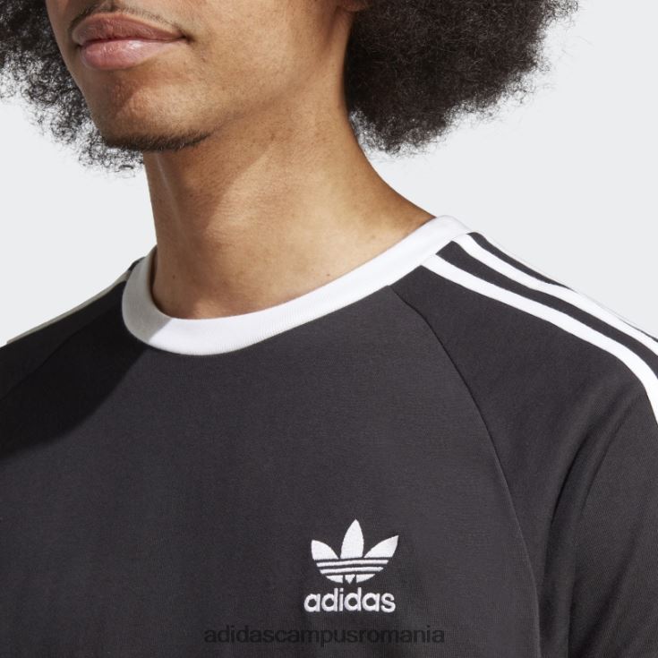 adidas campus romania Tricou negru cu 3 dungi adicolor classics bărbați negru J266N2890