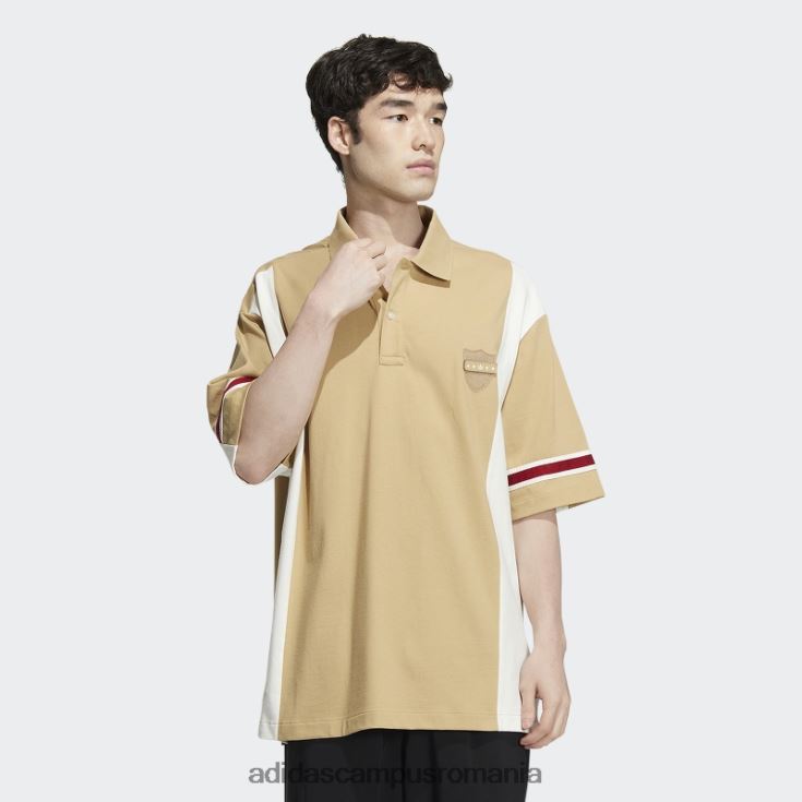 adidas campus romania Tricou polo colegial modern în tonuri de bej cu mânecă scurtă bărbați ton bej J266N21204