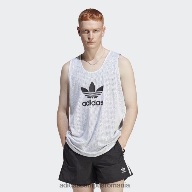 adidas campus romania Tricou trifoil de baschet alb adicolor classics bărbați alb negru J266N21026