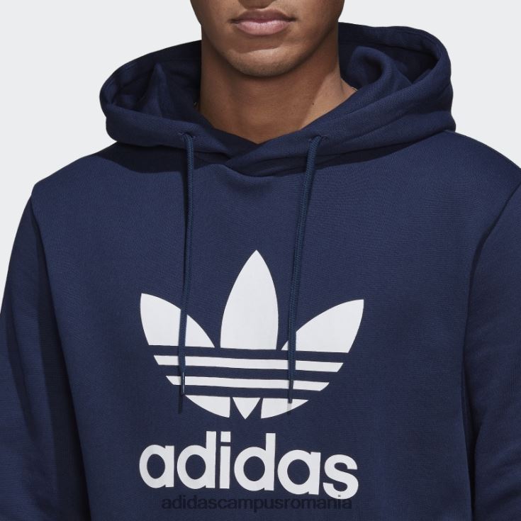 adidas campus romania adicolor classics trefoil hoodie night indigo adidas bărbați indigo de noapte J266N26918