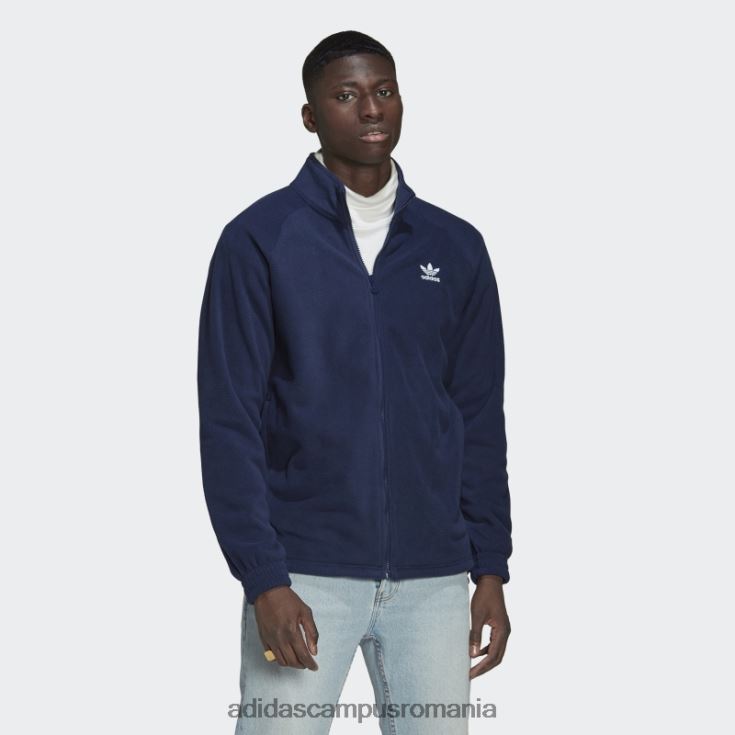 adidas campus romania adicolor classics trefoil teddy fleece jacheta noapte indigo bărbați indigo de noapte J266N25648
