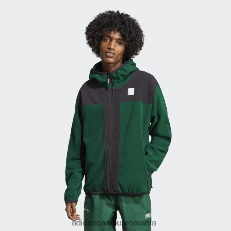 adidas campus romania adventure fc cu fermoar complet din lână polar verde închis bărbați verde inchis J266N25516