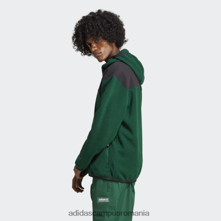adidas campus romania adventure fc cu fermoar complet din lână polar verde închis bărbați verde inchis J266N25516