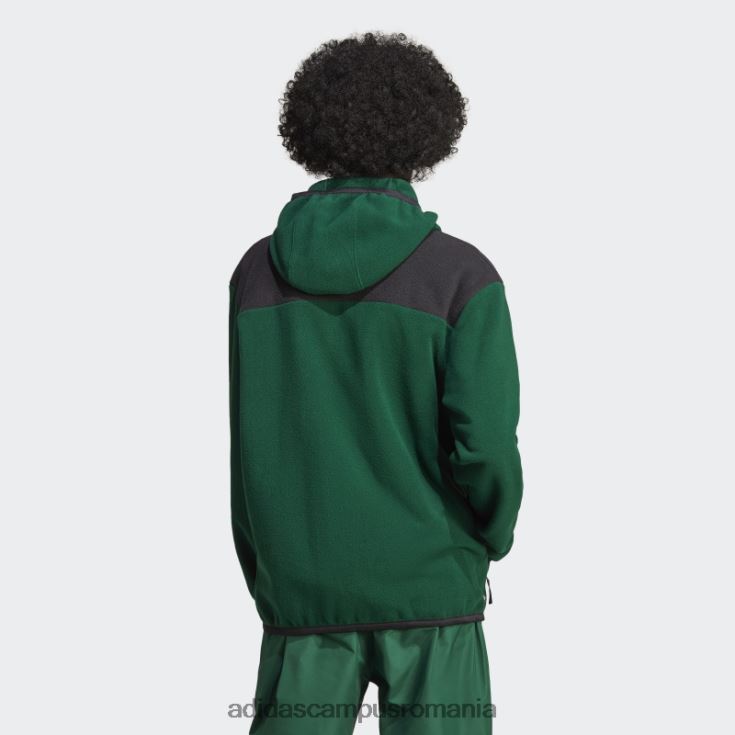 adidas campus romania adventure fc cu fermoar complet din lână polar verde închis bărbați verde inchis J266N25516