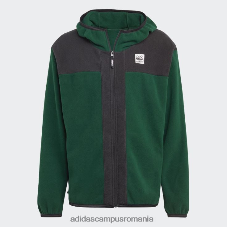 adidas campus romania adventure fc cu fermoar complet din lână polar verde închis bărbați verde inchis J266N25516