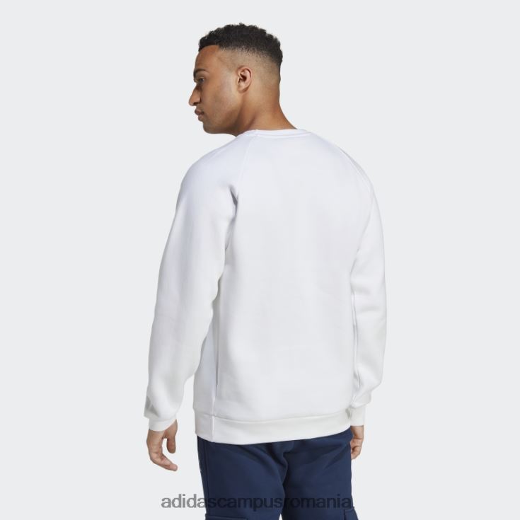 adidas campus romania alb trefoil essentials hanorac cu decolteu la modă bărbați alb J266N25319