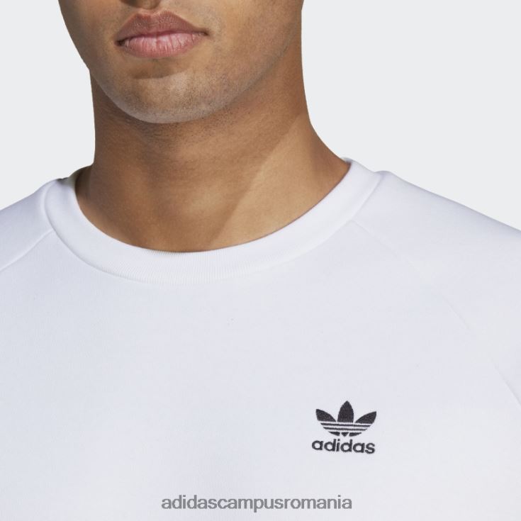 adidas campus romania alb trefoil essentials hanorac cu decolteu la modă bărbați alb J266N25319