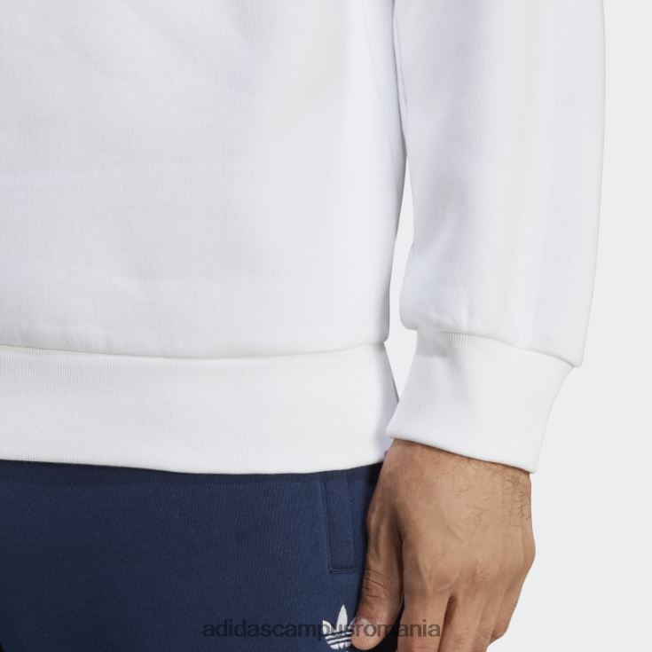 adidas campus romania alb trefoil essentials hanorac cu decolteu la modă bărbați alb J266N25319