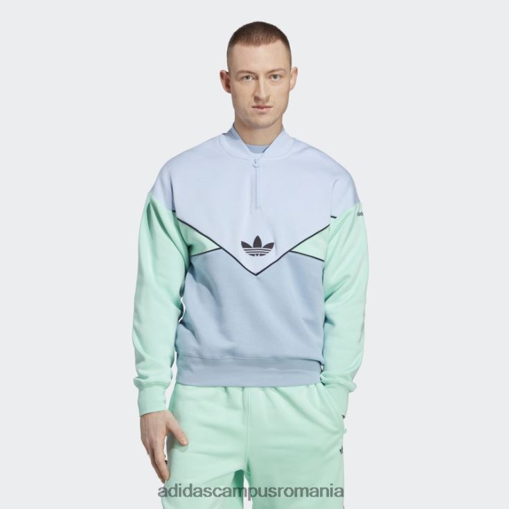 adidas campus romania albastru albastru adicolor sezonier arhivă hanorac cu jumătate de fermoar bărbați albastru zori/cer ambiental/verde J266N25657