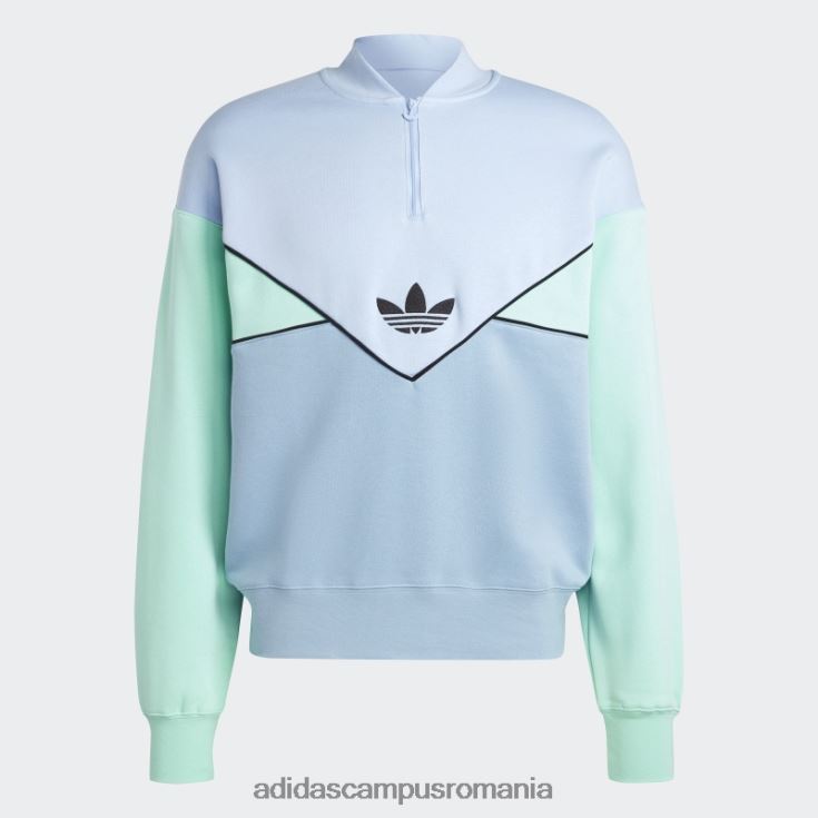 adidas campus romania albastru albastru adicolor sezonier arhivă hanorac cu jumătate de fermoar bărbați albastru zori/cer ambiental/verde J266N25657