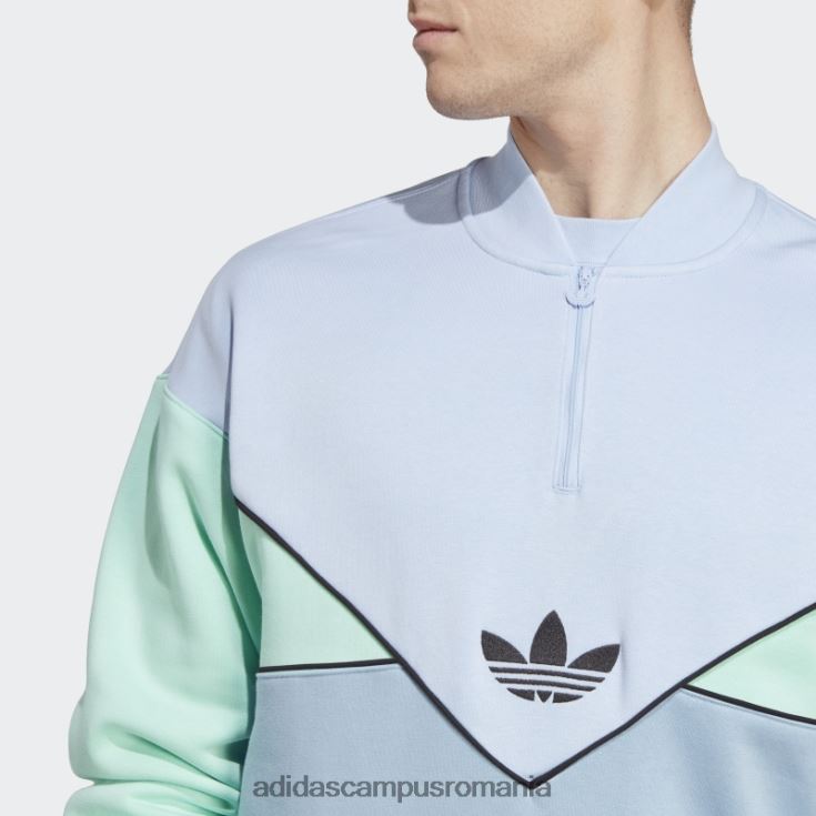adidas campus romania albastru albastru adicolor sezonier arhivă hanorac cu jumătate de fermoar bărbați albastru zori/cer ambiental/verde J266N25657