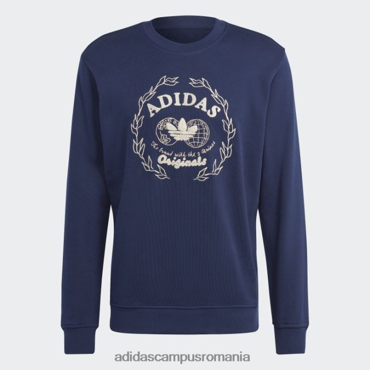 adidas campus romania arhivă grafică hanorac pentru echipaj noapte indigo bărbați indigo de noapte J266N25227