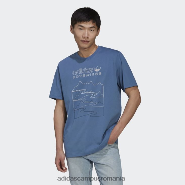 adidas campus romania aventură munte front tricou moda alterat albastru bărbați albastru alterat J266N214575
