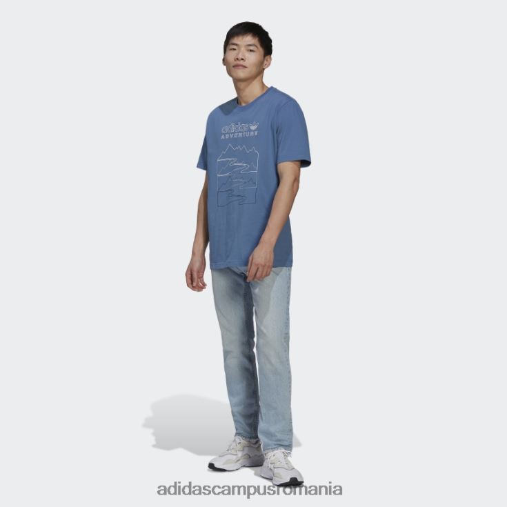 adidas campus romania aventură munte front tricou moda alterat albastru bărbați albastru alterat J266N214575