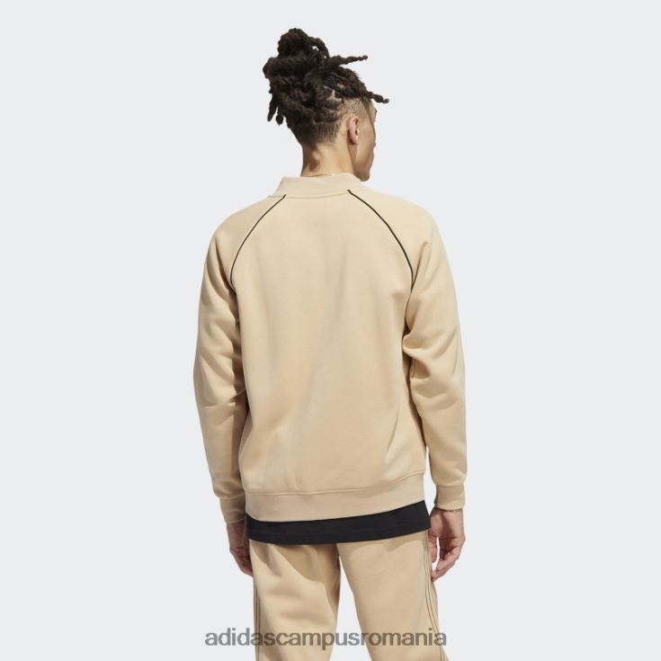 adidas campus romania bluză bej fleece sst track bărbați bej/negru J266N214723