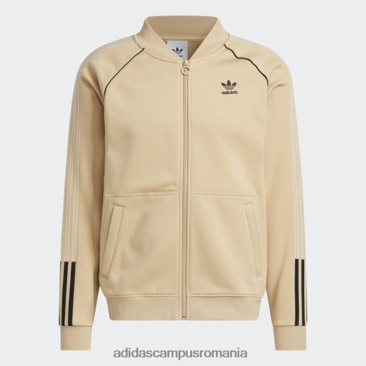 adidas campus romania bluză bej fleece sst track bărbați bej/negru J266N214723