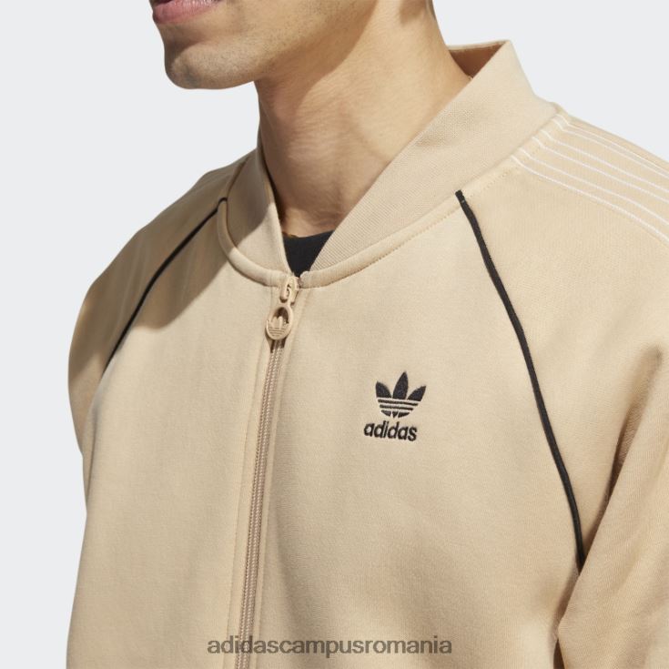 adidas campus romania bluză bej fleece sst track bărbați bej/negru J266N214723