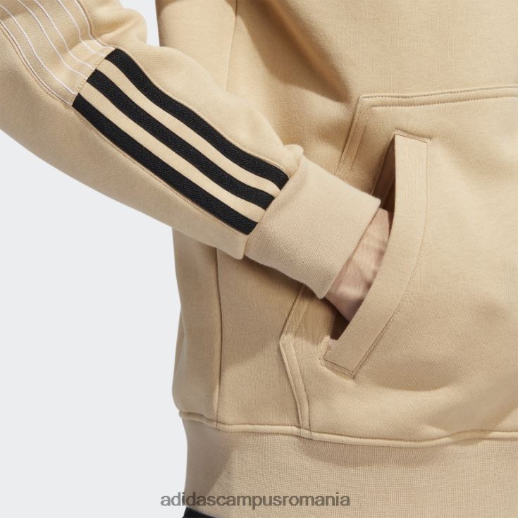adidas campus romania bluză bej fleece sst track bărbați bej/negru J266N214723