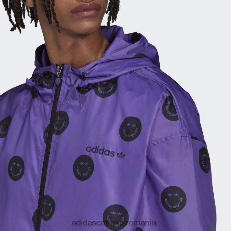 adidas campus romania cască de vânt cu imprimeu peste tot mov bărbați papură violet J266N214765