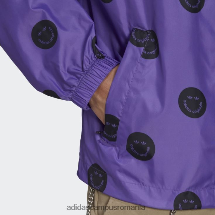 adidas campus romania cască de vânt cu imprimeu peste tot mov bărbați papură violet J266N214765