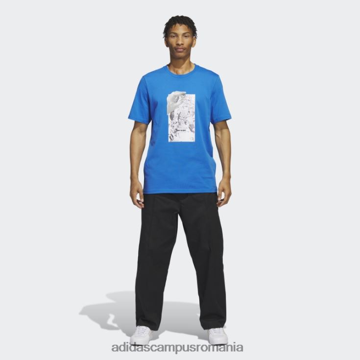 adidas campus romania dill collage tee pasăre albastră bărbați pasăre albastră/multicolor J266N25791