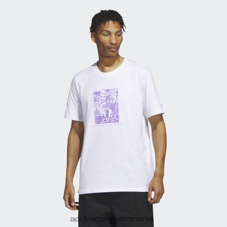 adidas campus romania dill compassion tee white bărbați alb/violet J266N25725