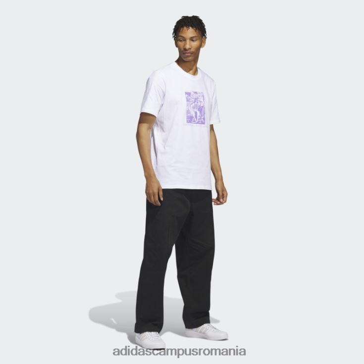 adidas campus romania dill compassion tee white bărbați alb/violet J266N25725