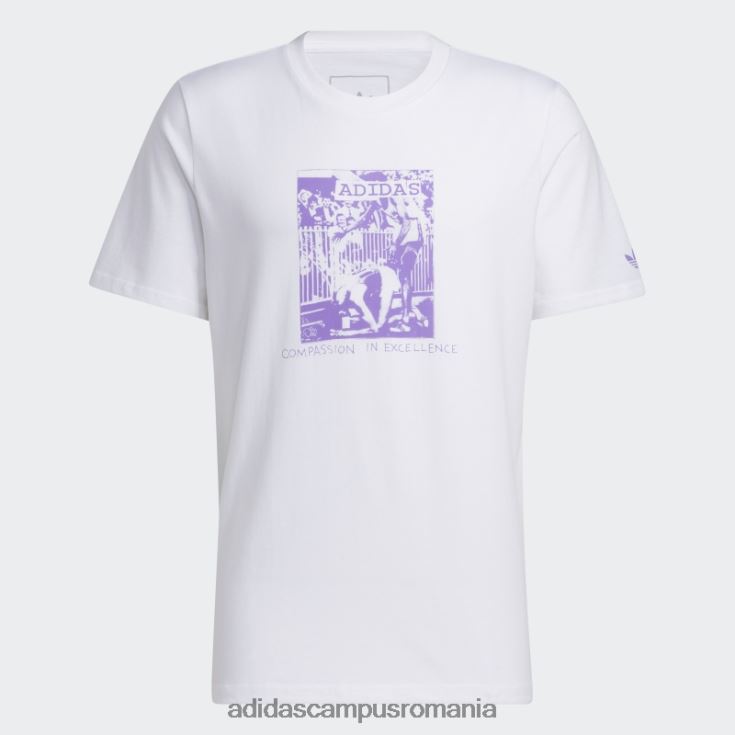 adidas campus romania dill compassion tee white bărbați alb/violet J266N25725