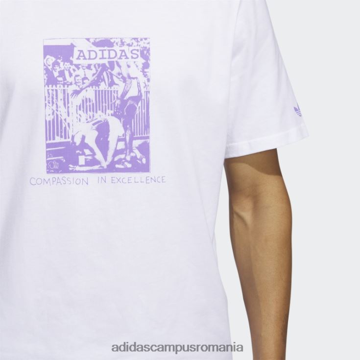 adidas campus romania dill compassion tee white bărbați alb/violet J266N25725
