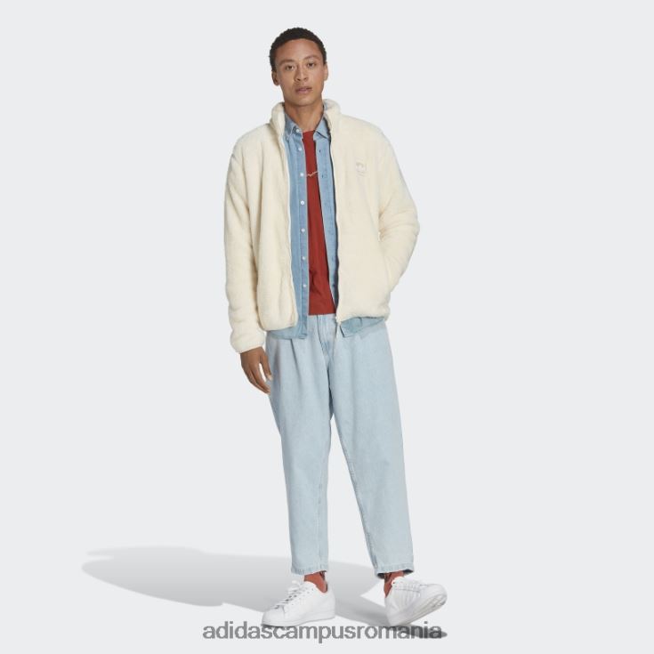 adidas campus romania essentials+ jachetă de sport pufoasă, albă bărbați alb J266N25192