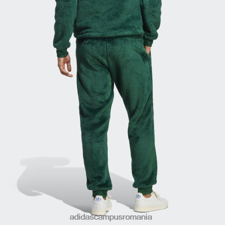 adidas campus romania essentials+ pantaloni de sport pufos din fleece verde închis bărbați verde inchis J266N25329