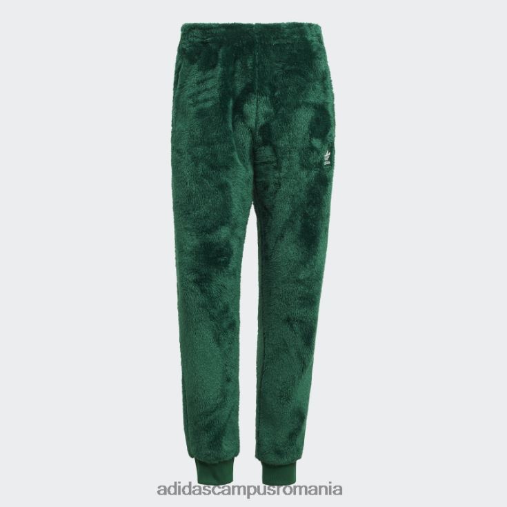 adidas campus romania essentials+ pantaloni de sport pufos din fleece verde închis bărbați verde inchis J266N25329