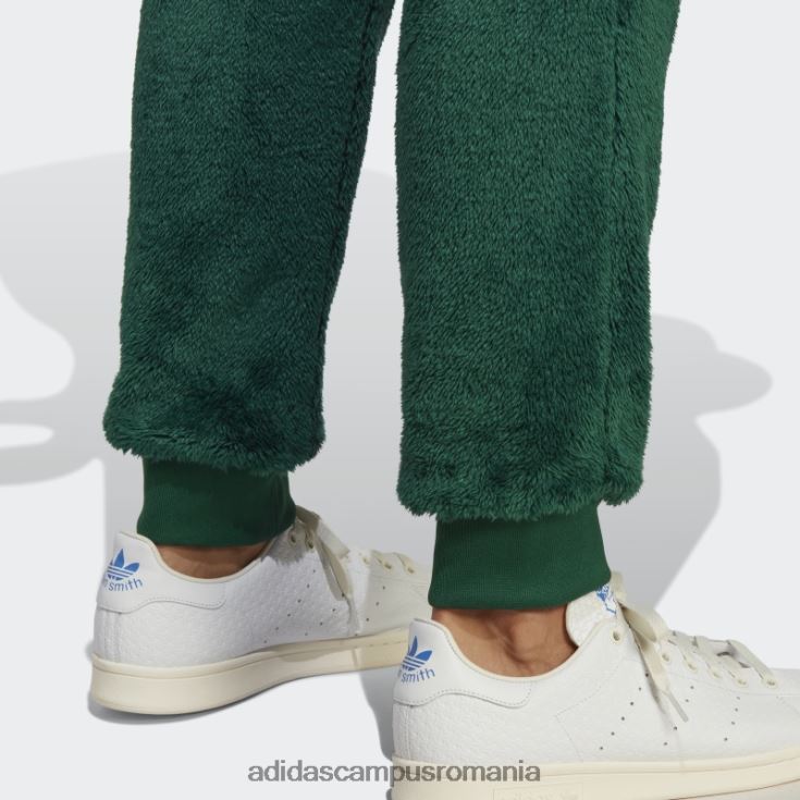 adidas campus romania essentials+ pantaloni de sport pufos din fleece verde închis bărbați verde inchis J266N25329