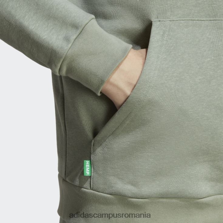 adidas campus romania essentials+ realizat cu hanorac din cânepă verde argintiu adidas bărbați verde argintiu J266N214532