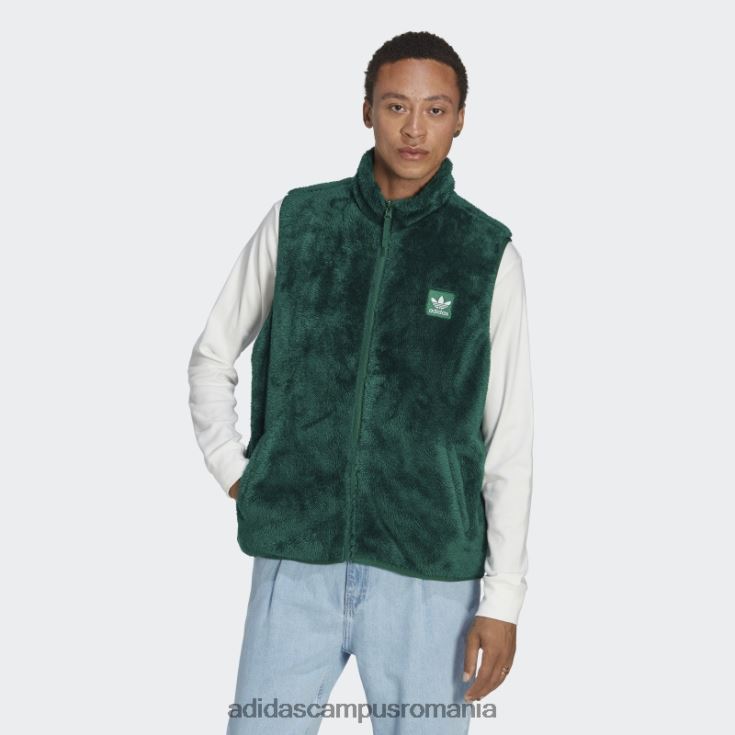 adidas campus romania essentials+ vestă reversibilă pufoasă din lână verde închis bărbați verde inchis J266N25138