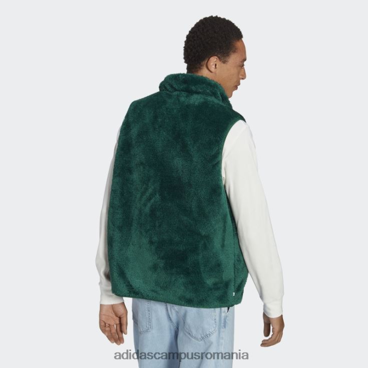 adidas campus romania essentials+ vestă reversibilă pufoasă din lână verde închis bărbați verde inchis J266N25138