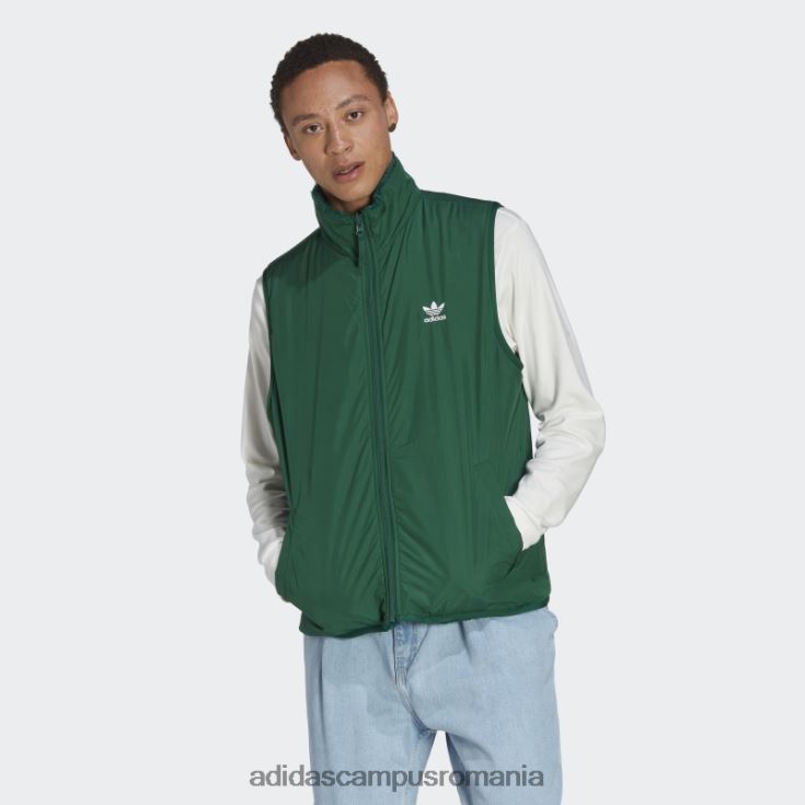 adidas campus romania essentials+ vestă reversibilă pufoasă din lână verde închis bărbați verde inchis J266N25138