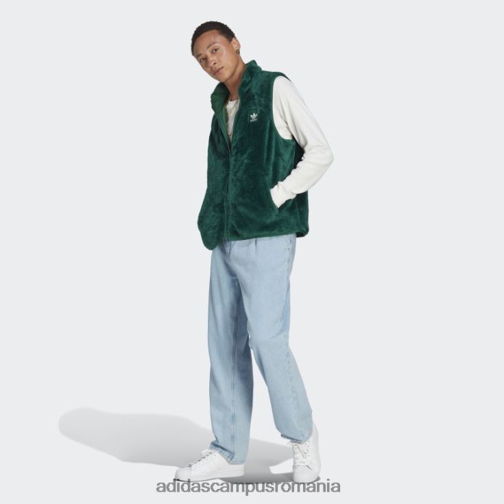 adidas campus romania essentials+ vestă reversibilă pufoasă din lână verde închis bărbați verde inchis J266N25138
