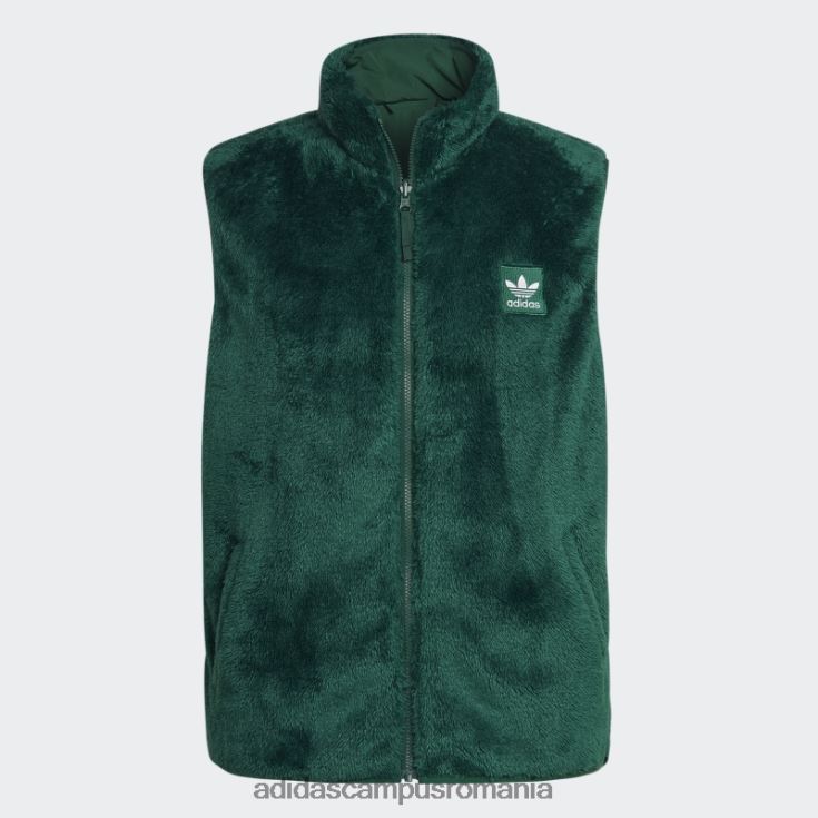 adidas campus romania essentials+ vestă reversibilă pufoasă din lână verde închis bărbați verde inchis J266N25138