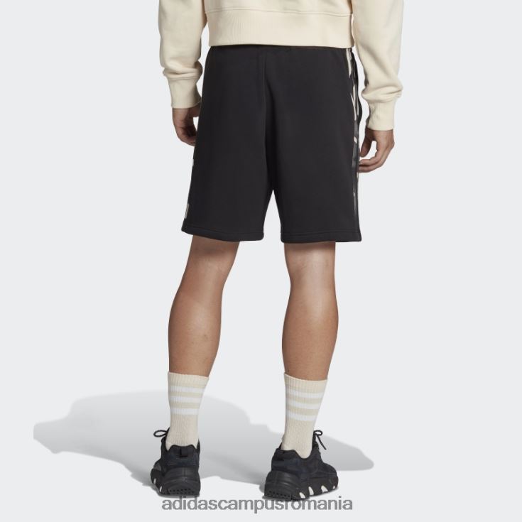 adidas campus romania grafică camo pantaloni scurți cu 3 dungi negru bărbați negru J266N213219